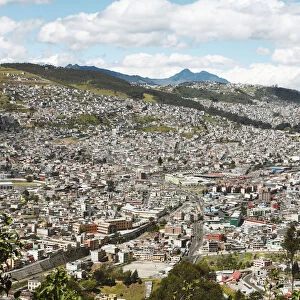 Cityscape, view from the El Panecillo hill across the New Town, Quito, Pichincha Province, Ecuador