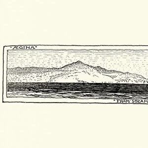Coastline of Aegina, Saronic Islands of Greece, 19th Century