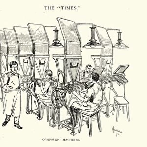 Composing machines at the Times Newspaper, 1892