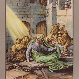 Daniel in the lions den, chromolithograph, published ca. 1880