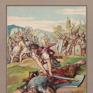 David and Goliath, chromolithograph, published ca. 1880