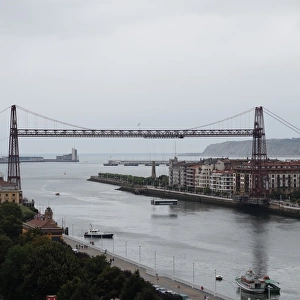 Distant view on the Vizcaya Bridge, Portugalete, Spain