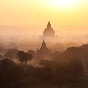 Famous Bagan pagodas at sunrise, Myanmar