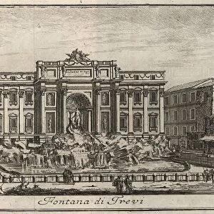Fontana di Trevi, Trevi Fountain, 1767, Rome, Italy, digital reproduction of an 18th century original, original date unknown