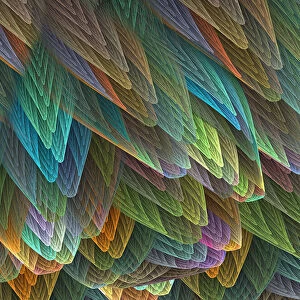 Fractal: A Bright, Colorful Fractal Resembling Feathers