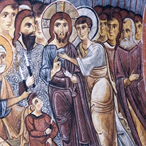 Fresco of Jesus Christ with his apostles