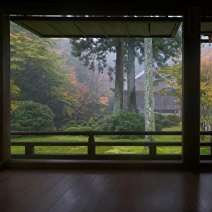 Garden view from tea house, Kyoto, Honshu, Japan
