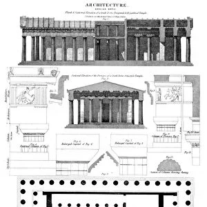 Grecian Doric architecture engraving 1878