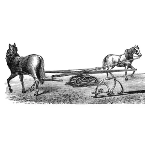 horse-powered threshing machine