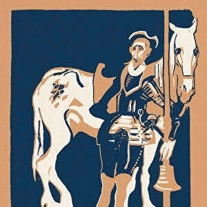 The Ingenious Gentleman Don Quixote of La Mancha drawing art nouveau 1898