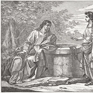 Jesus and the Samaritan woman (John 4, 1-26), published 1877