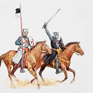 Knights on horseback