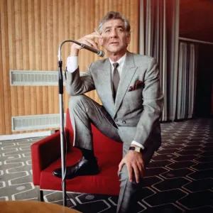 Leonard Bernstein Leaning