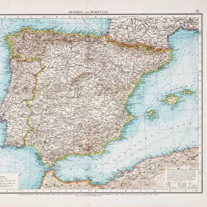 Map of Spain and Portugal 1896