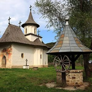 Moldavian Monasteries, The Holy Cross Church of Patrauti near Suceava, built in 1487, is the smallest church of Stephen the Great, Romania