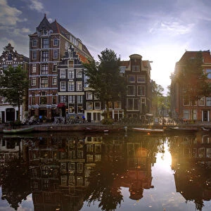 Morning View of the Amsterdam Canals, North Holland, Netherlands
