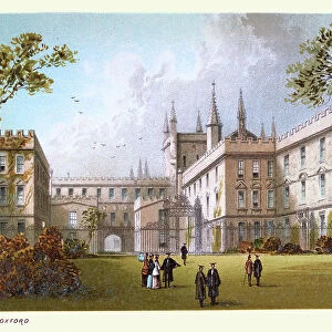 New College, Oxford, England, History English architecture, historic landmarks, 19th Century