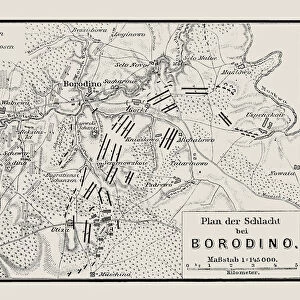 Plan of the battle at Borodino
