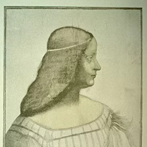 Portrait of the Marchesa Isabella d'Este, after Leonardo da Vinci, renaissance art