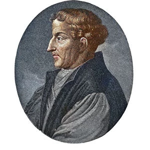 Portrait of Martin Bucer (1491-1551) German Protestant reformer based in Strasbourg who influenced Lutheran, Calvinist, and Anglican doctrines and practices