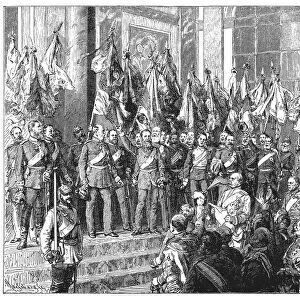 The Proclamation of the German Empire (18 January 1871) in the Hall of Mirrors of Versailles Palace, France