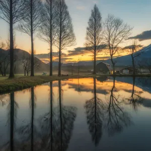 The reflection of Mt. Fuji, Japan