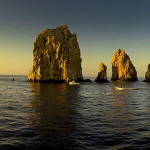 Rock formations at Sunrise, Lands End, Cabo San Lucas, Baja California, Sea of Cortez, Mexico