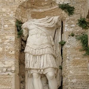 Roman statue, Portal de ses Taules, Eivissa, Ibiza Town, Ibiza, Pityuses, Balearic Islands, Spain, Europe