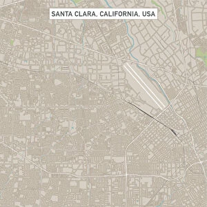 Santa Clara California US City Street Map