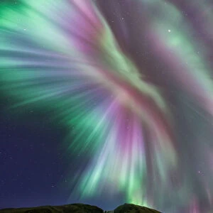 Skogafoss with Aurora Display Iceland