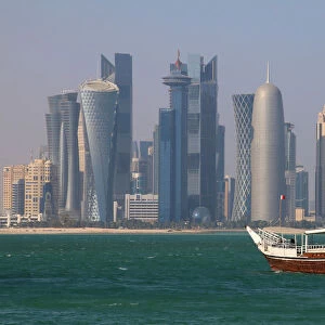 Skyline of Doha financial center, Qatar