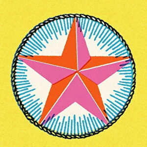 Star Over Circle on a Yellow Background