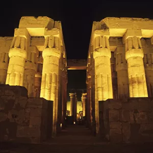 Temple of Luxor illuminated at night, Luxor, Egypt