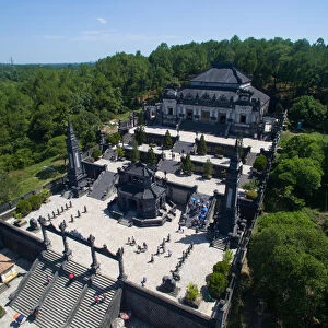 Tomb of Khai Dinh King from above in Hue, Vietnam