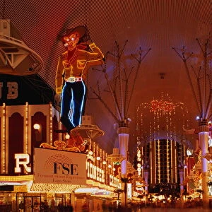 USA, Nevada, Las Vegas, Fremont Street at night