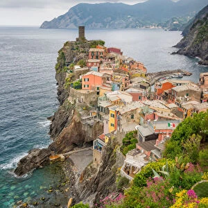 Vernazza View from the Hillside Above in Italy