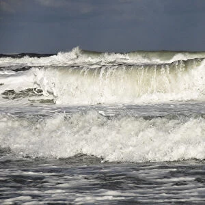 Waves on the beach, Henne beach, West Jutland, Denmark, Europe