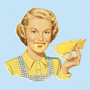 Woman Eating Butter