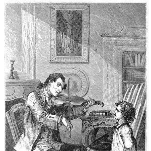 Young Victorian boy and the Violin teacher