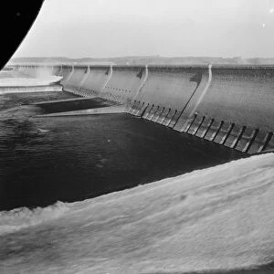 Assouan Dam, on the Nile River in Aswan, Egypt. 1926