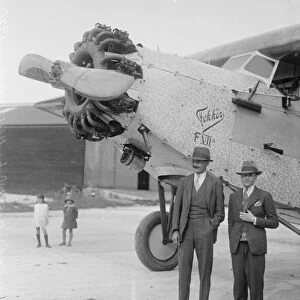 British Atlantic flight attempt. The St Raphael arrives at Upavon Aerodrome. The