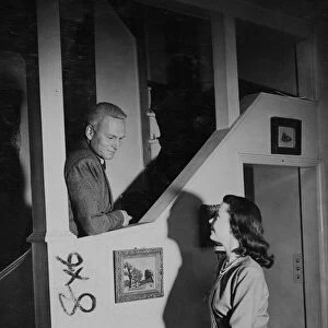 Charming study of Laurence Olivier, the actor, with his wife Vivien Leigh, pictured