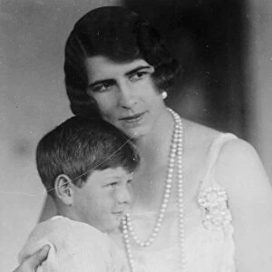 The Crown Princess of Rumania, with her son, Prince Michael. 14 January 1927