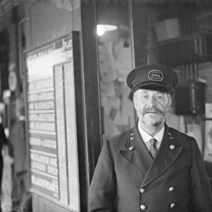 Fred Needham a ticket collector in Dartford, Kent. 1938