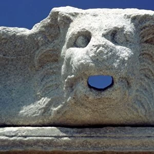 Greek Islands Delos Faucet in the form of a lions mouth on the remains of a house