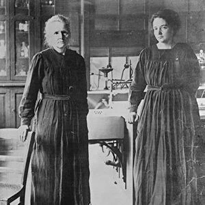 Mme Curie photographed with her daughter. 4 April 1925