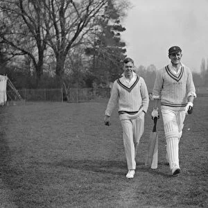 Oxford University Cricket Club Practice Hodgkinson and B G E Vanderbilt. 30