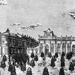 Palace of Yuan Ming Yuan, Beijing, China. in 1786 : The South Facade of Hai Yen Tang
