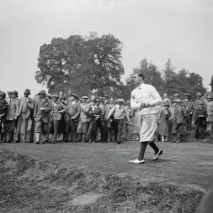 Professional golf foursome at Wentworth Club, Virginia Water. Great Britain versus