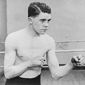 Teddy Baldock posed sparring 1927